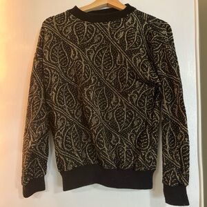 Gold and black leaf design sweater